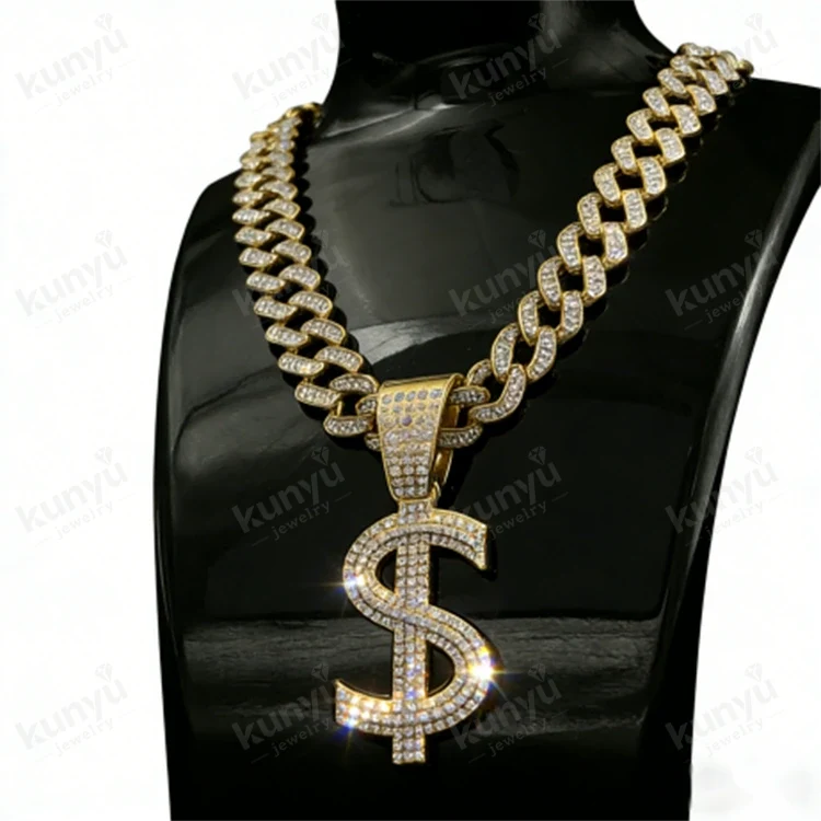 Colier cu semn de dolar hip hop